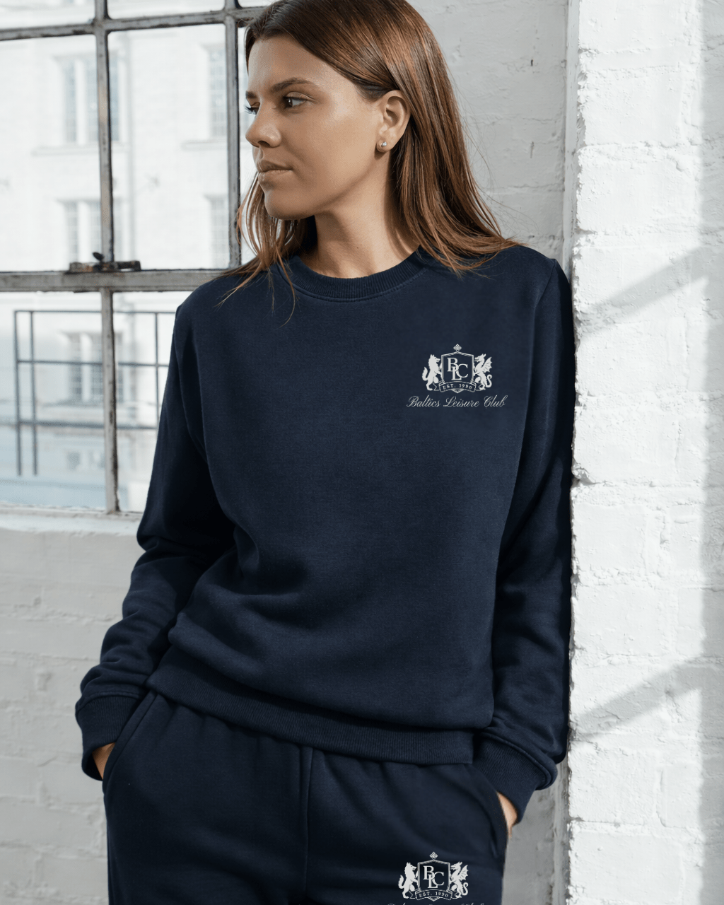 The Club Embroidered Sweatshirt – French Terry - Baltics Leisure Club