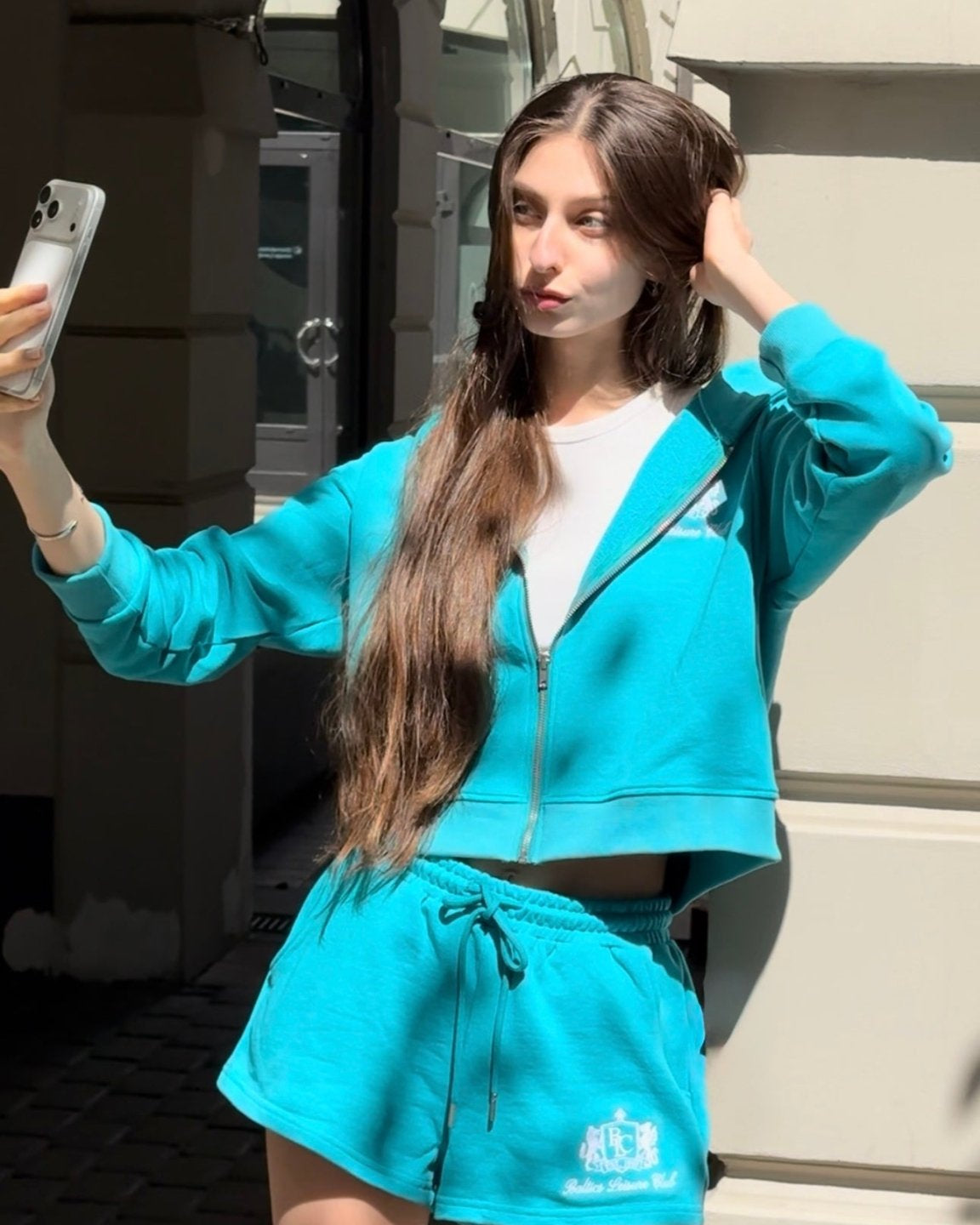 The Club Zipped Hoodie - Lagoon Green - Baltics Leisure Club