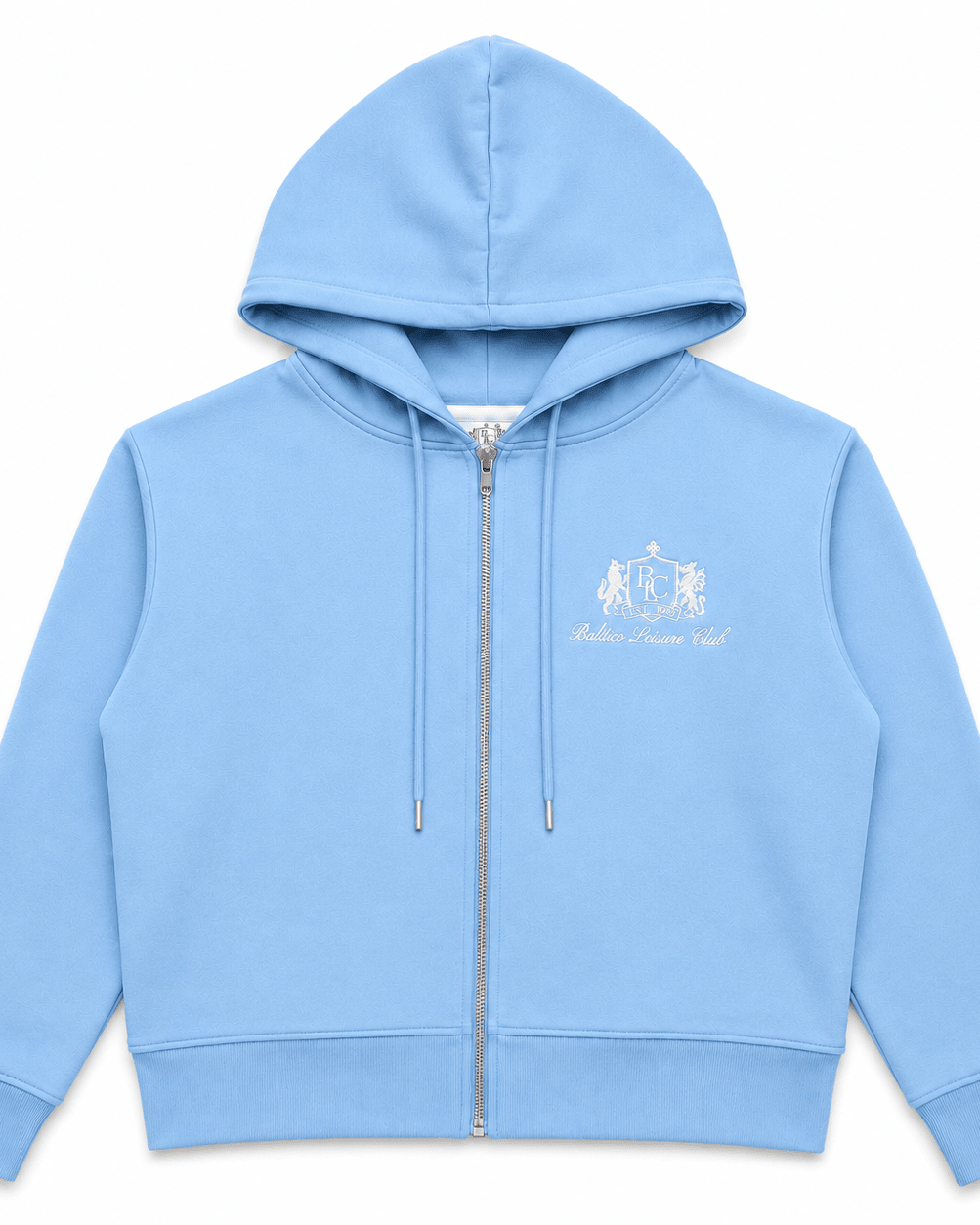 The Club Zipped Hoodie - Powder Blue - Baltics Leisure Club