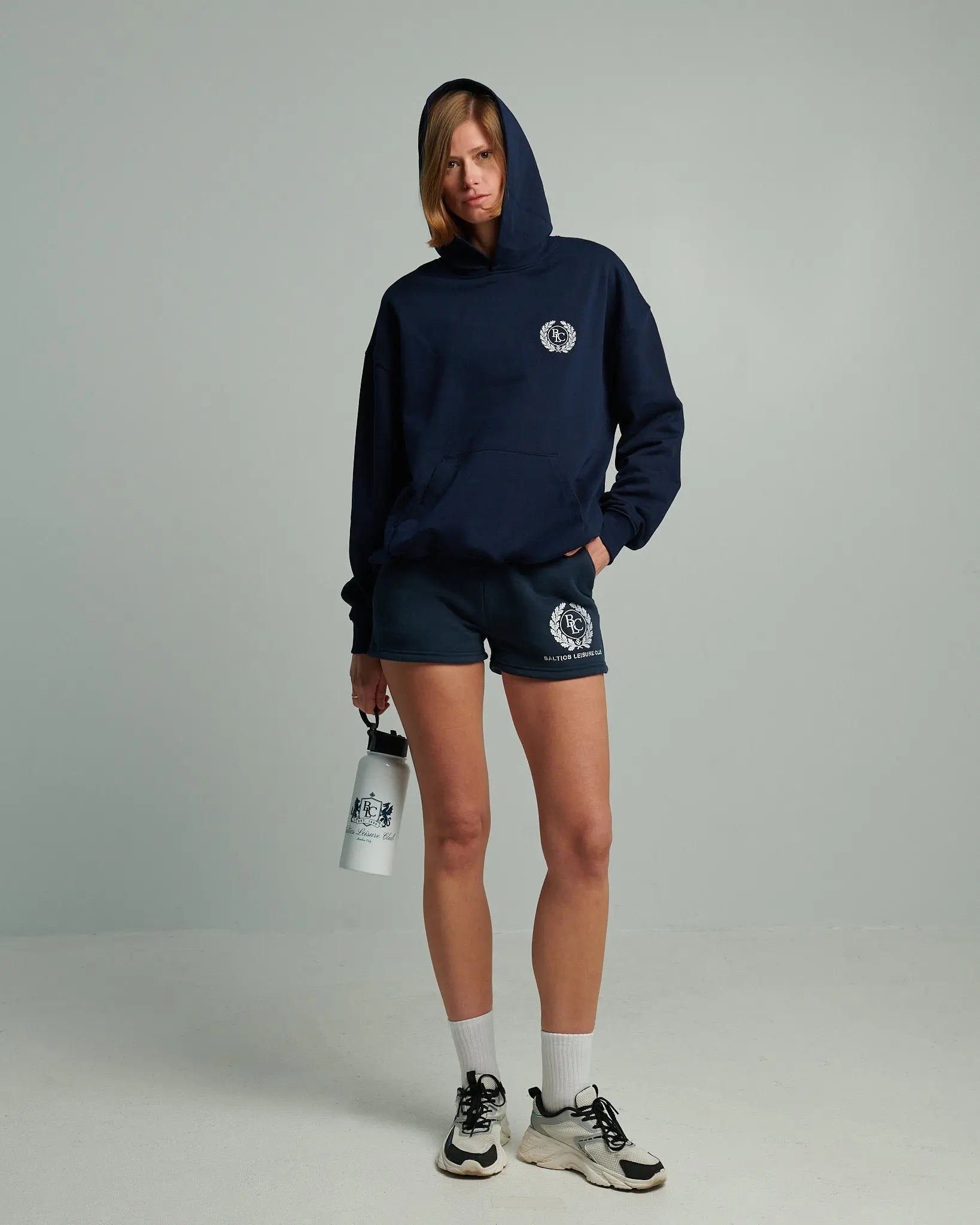 The Heritage Women Embroidered Mini Shorts – Navy - Baltics Leisure Club