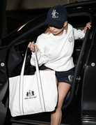 The Club Embroidered Tote Bag – White/Navy - Baltics Leisure Club