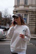 The Club Women Sweatshirt – Off White/Blue - Baltics Leisure Club