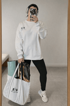 The Club Women Sweatshirt – Off White/Blue - Baltics Leisure Club