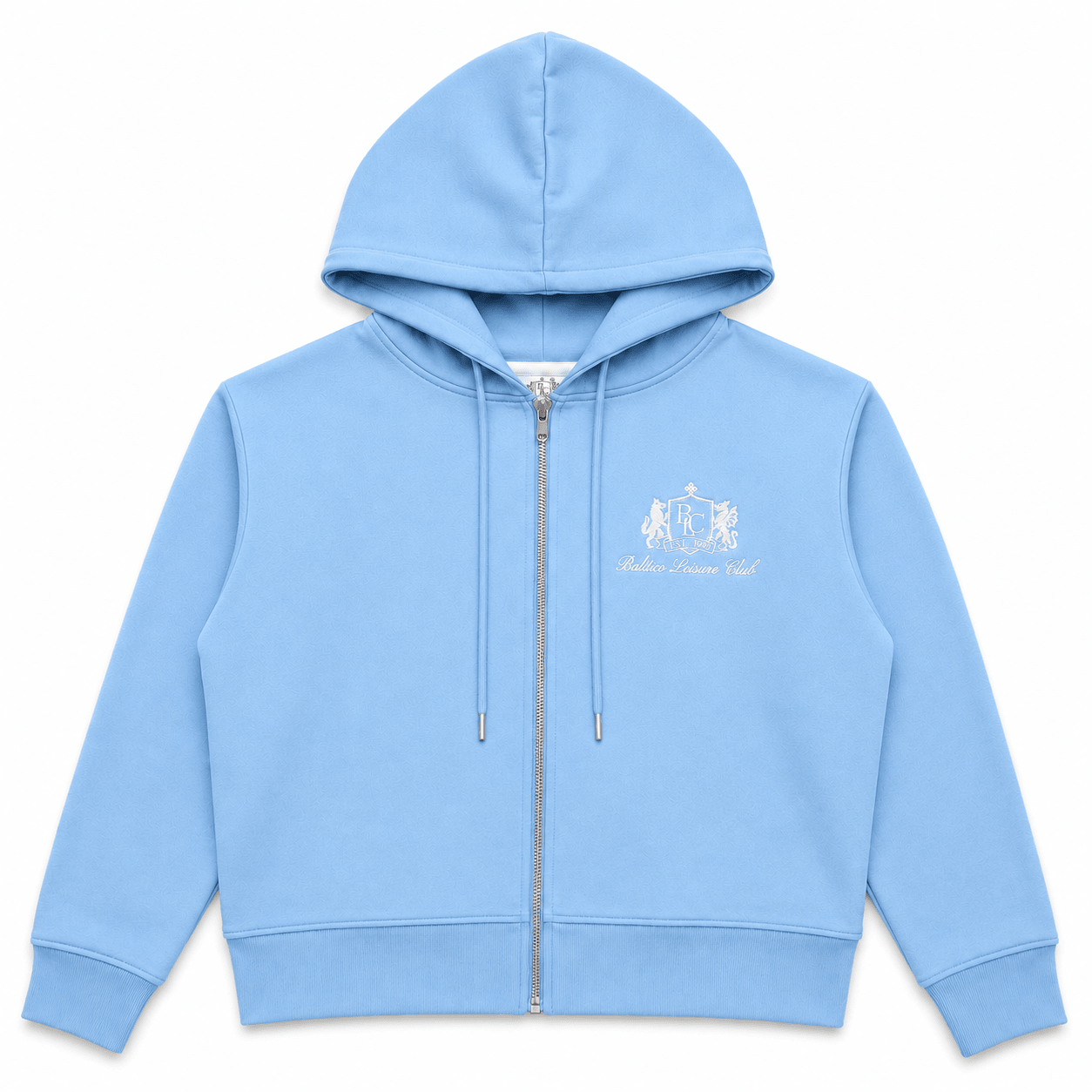 The Club Zipped Hoodie - Powder Blue - Baltics Leisure Club