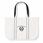 The Heritage Embroidered Tote - White/Navy - Baltics Leisure Club