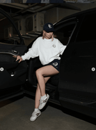 The Heritage Women Embroidered Mini Shorts – Navy - Baltics Leisure Club